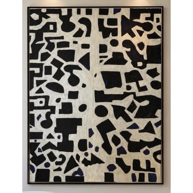 Large Contemporary Black & White Abstract Painting by Christopher Shoemaker 8 Ft. X 6 Ft. For Sale - Image 11 of 11
