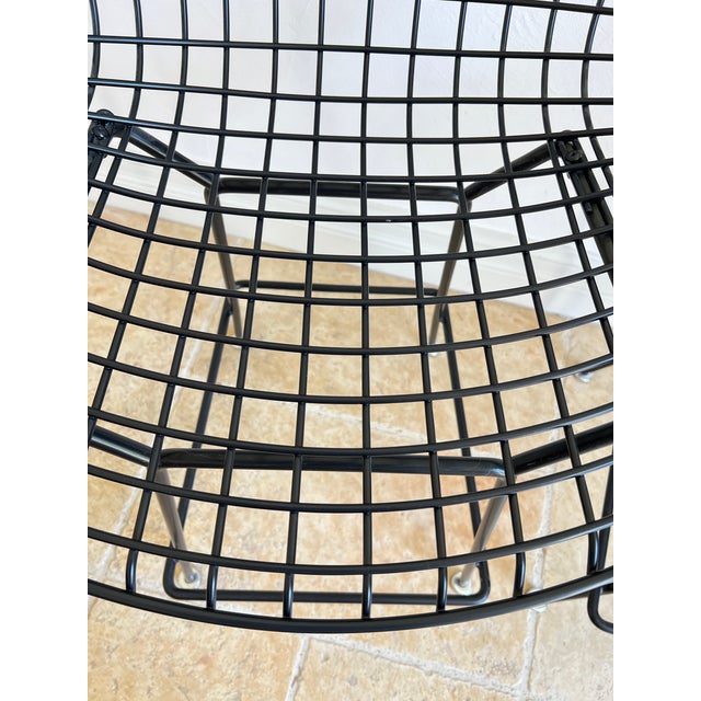 Late 20th Century Authentic Knoll "Bertoia" Black Bar Stools - Set of 3 For Sale - Image 9 of 14
