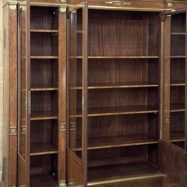 19th Century French Louis XVI Mahogany and Burl Bookcase by Maison Lalande of Paris For Sale - Image 18 of 18