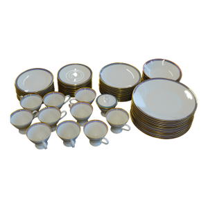 1960s Raymond Loewy for Rosenthal "Gala Blue" Mid-Century Dinner Service- 63 Pieces