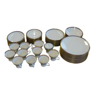 Raymond Loewy for Rosenthal "Gala Blue" Mid-Century Dinner Service 63 Piece Set For Sale
