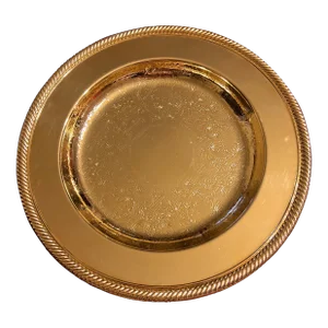 1980s 24 Karat Gold Plated Serving Service Tray Charger