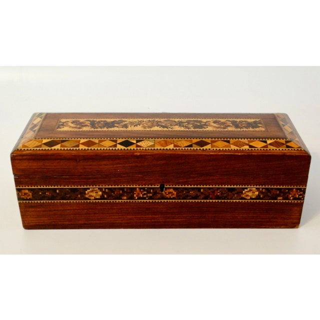 English Antique English Micro Mosaic Tunbridge Box For Sale - Image 3 of 11