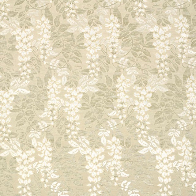 Schumacher Lucia Wisteria Fabric In Moss For Sale