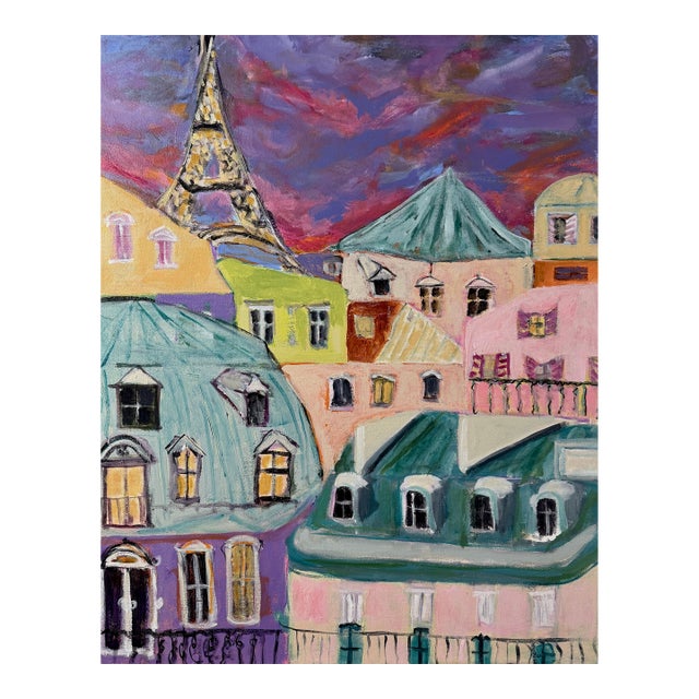Twilight in Paris Impressionist - Unframed For Sale