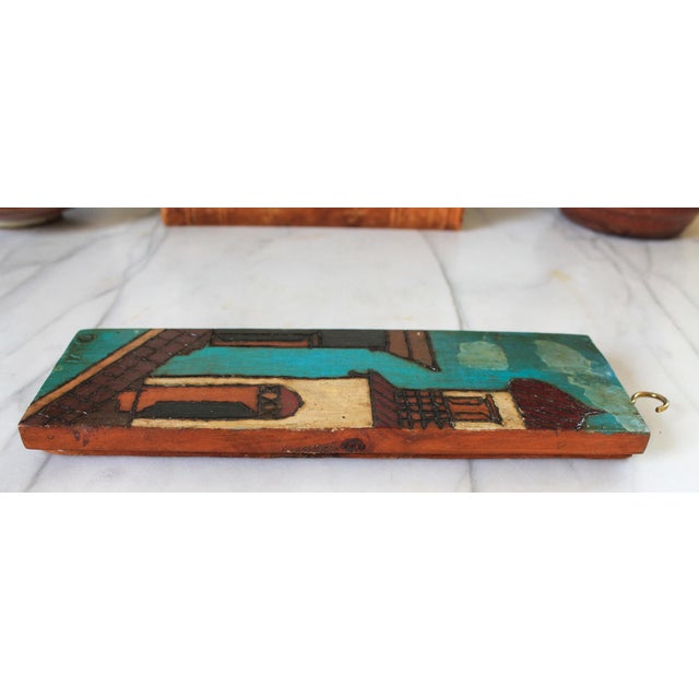 Vintage Hand Painted Folk Art Wood Carving For Sale - Image 4 of 9