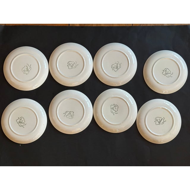 Mid 20th Century Stetson Hand Painted Plates Set of 8 for Dessert, Salad, Bread, or Hor'dourves For Sale - Image 12 of 18