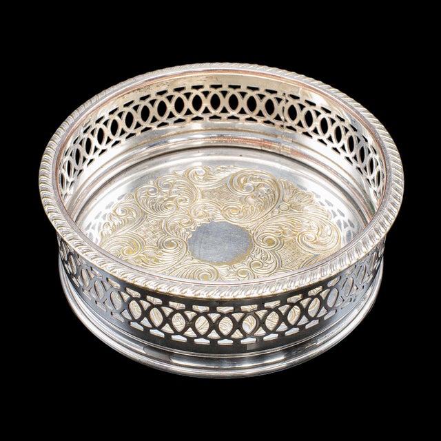 1960s Vintage Wine Coaster Duo, English, Silver Plate, Champagne Bottle Stand, c.1960 For Sale - Image 5 of 10