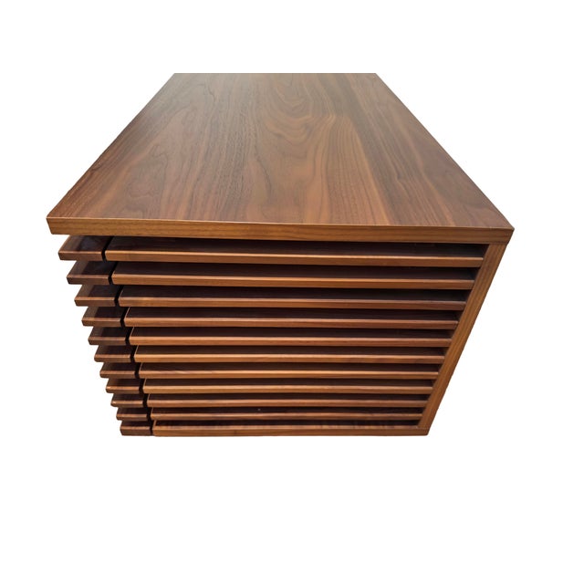 Design Within Reach Line Media Console in Walnut Wood 71" For Sale - Image 17 of 18