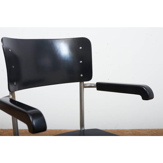 Metal Swivel Desk Chair with Molded Plywood Seat and Back by Rudolf Vichr for Vichr a Spol, Prague, Former Czechoslovakia, 1930s For Sale - Image 9 of 13