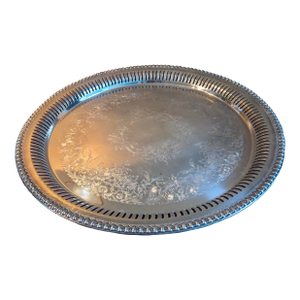 Vintage Wilcox International Silver Brandon Hall 7572b Round Platter Tray