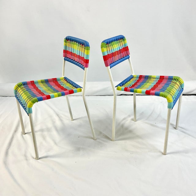 1990s Vintage Boho Chic Child Size Patio Chairs - A Pair For Sale - Image 6 of 9