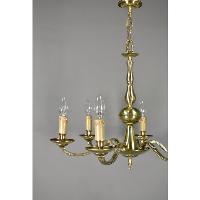 Antique French Louis XVI Style Six Light Bronze Chandelier, 1920s For Sale - Image 10 of 15
