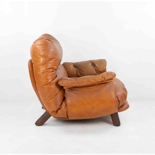 Vintage Leather Armchair for INSA, Italy, 1970s For Sale - Image 4 of 8