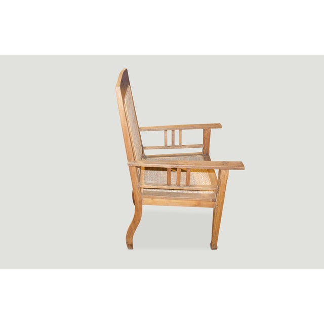 Andrianna Shamaris Colonial Teak Wood and Rattan Chair For Sale - Image 4 of 18