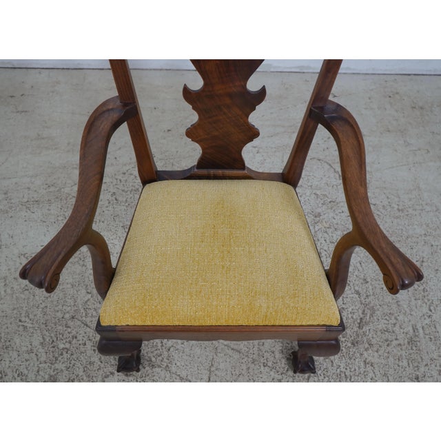 Wood Set of 8 Bench Made Walnut Chippendale Dining Room Chairs For Sale - Image 7 of 12