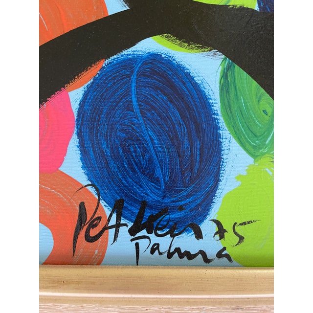 Abstract 1970s “Omage to My Friend Pablo Picasso” Abstract Acrylic Painting by Peter Keil, Framed For Sale - Image 3 of 6