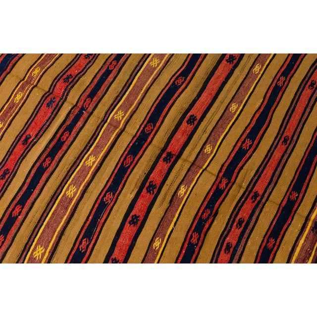 Red Antique Anatolian Stripe Kilim Rug For Sale - Image 8 of 10