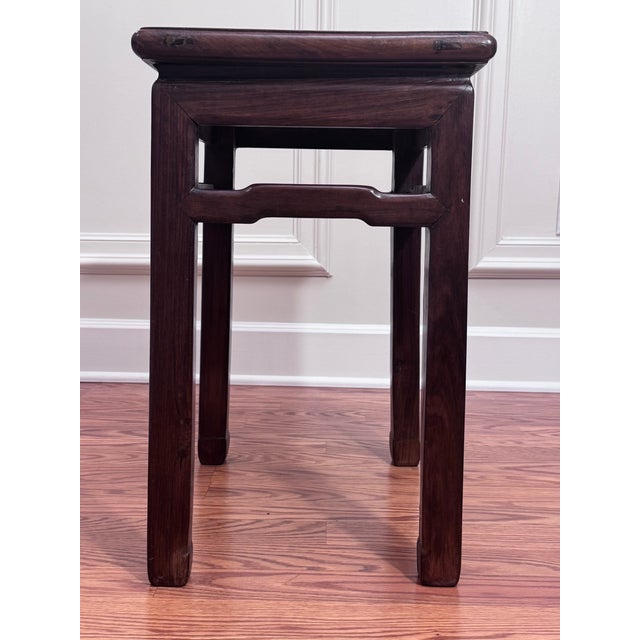 Mid 20th Century Vintage Asian Modern Traditional Ming Style Solid Wood Accent Side Table For Sale - Image 5 of 12