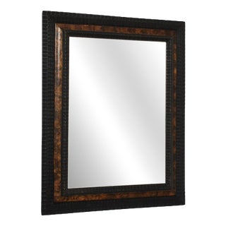 Carved Ebonised Wood Mirror For Sale