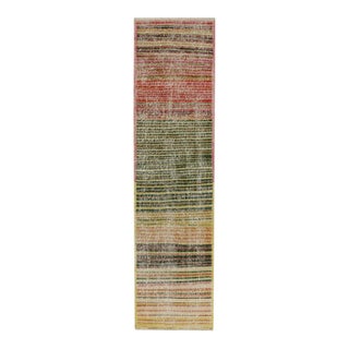 Vintage Zeki Müren Runner With Polychromatic Stripes by Rug & Kilim For Sale