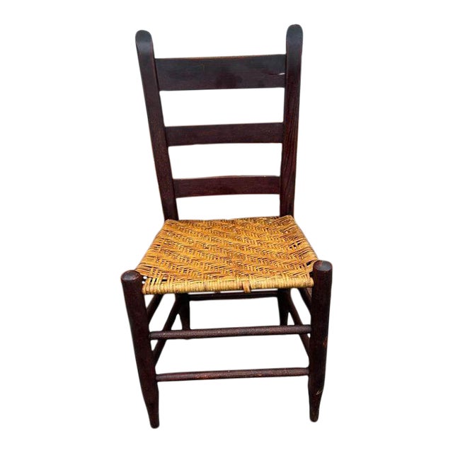 Antique Splint Weave Seat Chair 19th Century For Sale