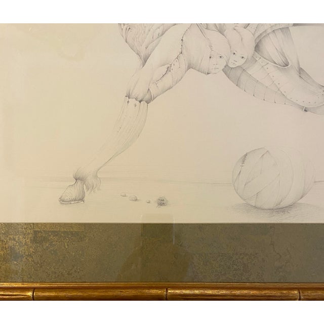 Drawing/Sketching Materials French Surrealist Graphite Drawing Hybrid Creature Dated 1974 Attrib. Antoine Duc For Sale - Image 7 of 8