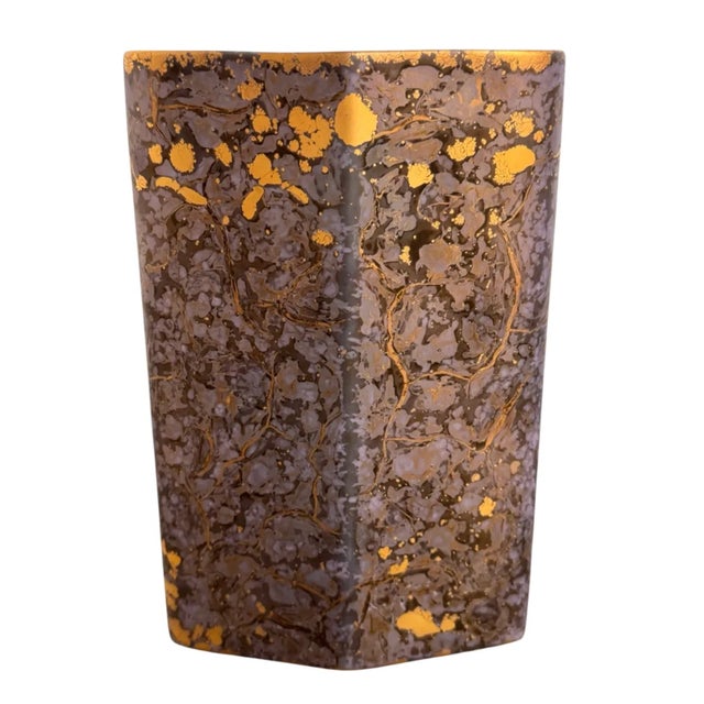 Rosenthal 1980s Helmut Dresler's "Goldfeuer": Rosenthal Porcelain Art Vase For Sale - Image 4 of 18