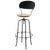 New Industrial Wrought Iron Shop Stool With Wood Seat and Back For Sale