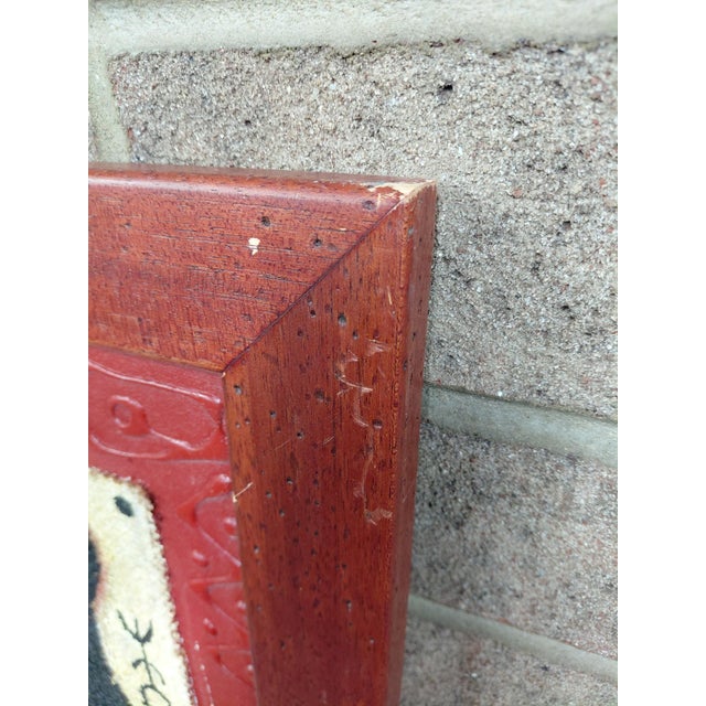 Wood Framed Signed Mora Mixed Media on Canvas Figural Tribal Abstract Painting For Sale - Image 7 of 9