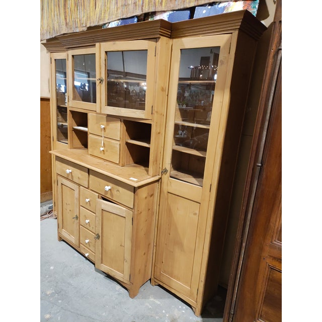 Farmhouse Late 19th Century Austrian Alpine Pine Step-Back Cupboard For Sale - Image 3 of 10