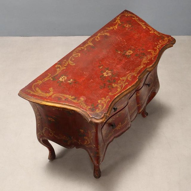 Wood Small Venetian Baroque Style Chest of Drawers For Sale - Image 7 of 10