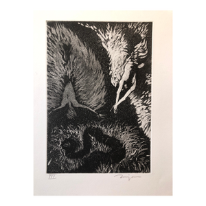 Jack ZajacSurrealist Figurative Aquatint Etching California Modernist Sculptor Artist, 1964