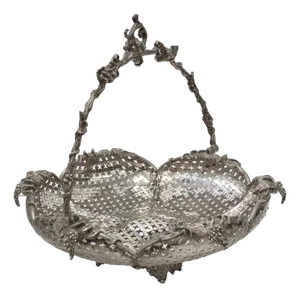 English Silver-Plate Pierced Basket
