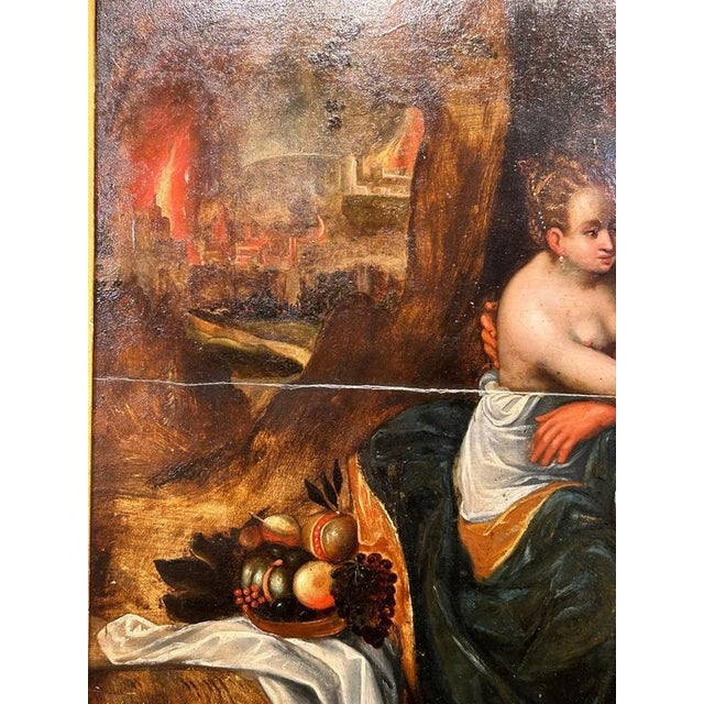 Flemish School Artist, Lot and His Daughters, Late 16th-Early 17th Century, Oil on Panel, Framed For Sale - Image 6 of 9