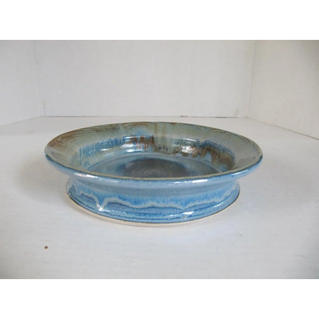 Beautiful hand-made blue wine or champagne coaster, swirl and drip design. Could also be used as a catchall or a shallow...