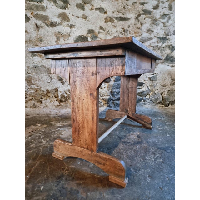 Antique French Oak Farmhouse Trestle Table, Early 1900s For Sale - Image 11 of 17