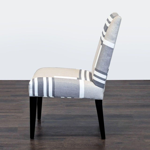 Modern Attributed Mitchell Gold + Bob Williams Upholstered Parsons Dining Chair For Sale - Image 3 of 7