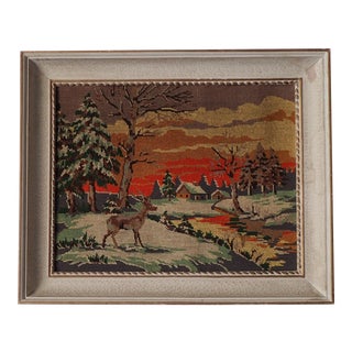 Mid-Century Handmade Needlepoint For Sale