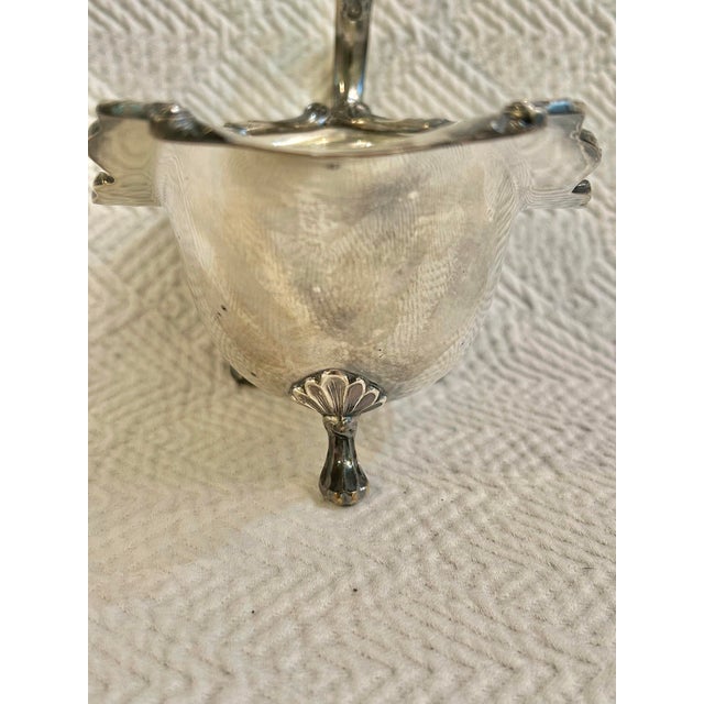 Mid 20th Century Early 20th Century Silver Plate Over Copper Footed Rococo Style Gravy or Sauce Boat Unmarked For Sale - Image 5 of 10
