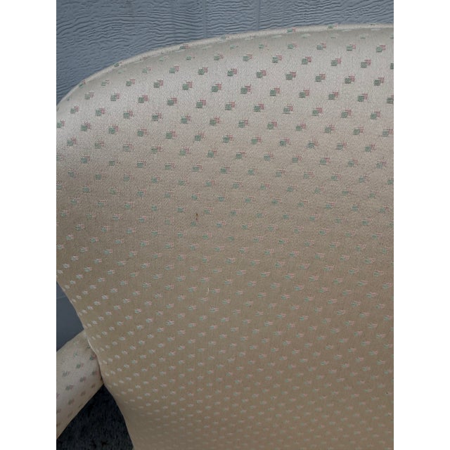 Pair of Vintage French Provincial Upholstered Armchairs With Cabriole Legs and Carved Details For Sale - Image 11 of 12