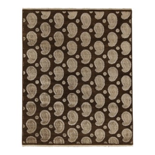 Rug & Kilim’s Classic Style Rug in Brown With Ivory Paisley Patterns For Sale