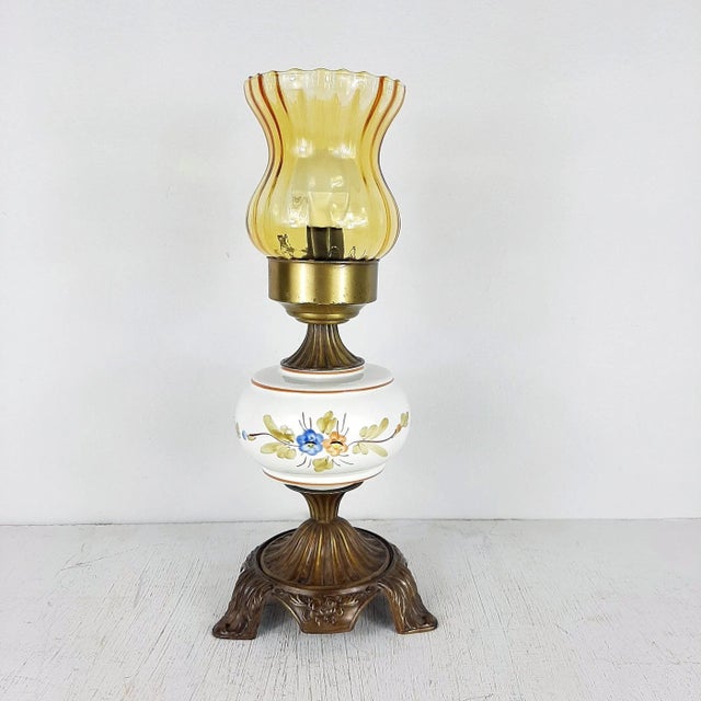Vintage Porcelain Glass Table Lamp, 1960s For Sale - Image 11 of 11