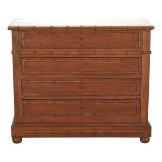 English Faux Bamboo Aesthetic Movement Marble Top Commode Dresser For Sale