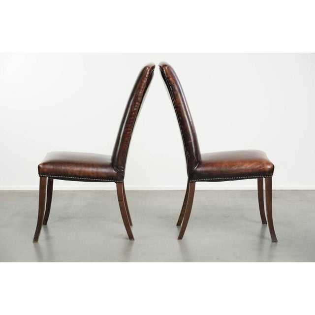 Vintage Sheepskin Dining Chairs, Set of 5 For Sale - Image 5 of 18