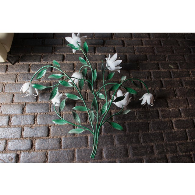 Large Italian Wrought Iron Tulip Wall Decoration For Sale - Image 11 of 12