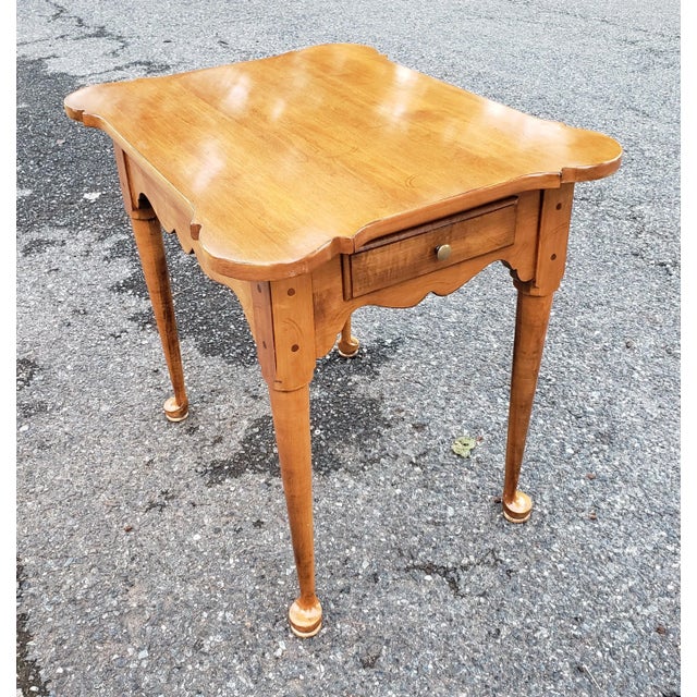 Mid 20th Century Mid-Century Ethan Allen American Classical Maple Single Drawer Side Table For Sale - Image 5 of 12