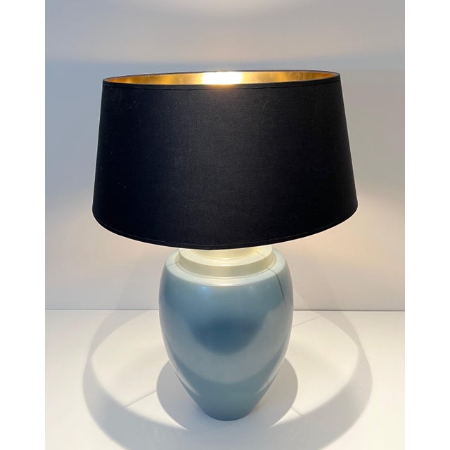 Mid-Century Modern 1970s Mid Century Modern Kosta Blue Ceramic Table Lamp For Sale - Image 3 of 12