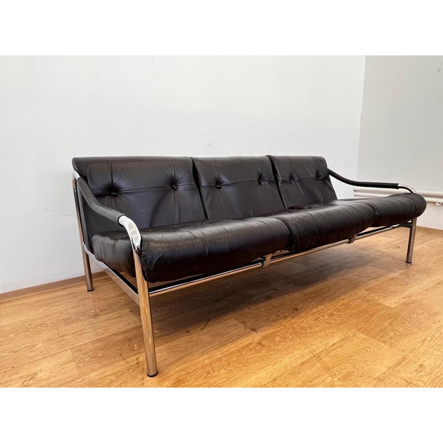 Leather Sofa attributed to Tim Bates for Pieff, England, 1970s For Sale - Image 3 of 13