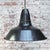 Vintage Industrial French Black Dark Blue Enamel Pendant Lamp For Sale - Image 4 of 5